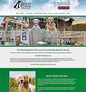 image of home page for an animal hospital