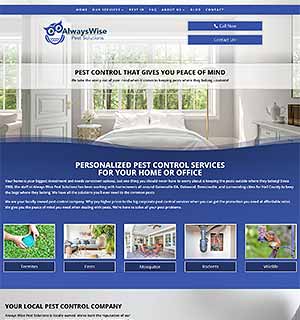 image of home page for a pest control company