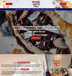 image of home page for a pie company