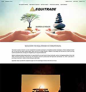 image of home page for a trading company